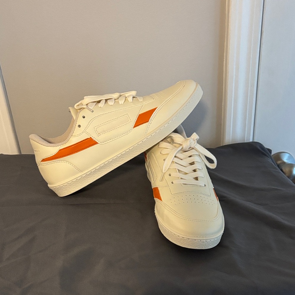 Oliver Cabell Cream and Orange Sneakers